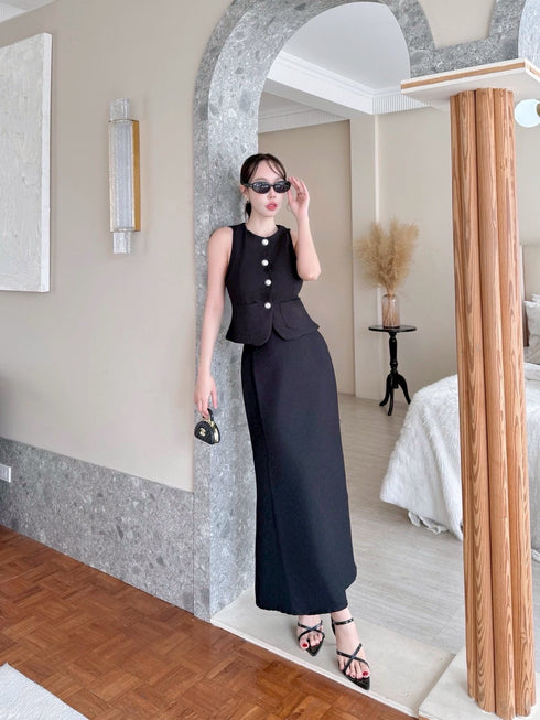 Two Piece Waistcoat Style With Fishtail Skirt